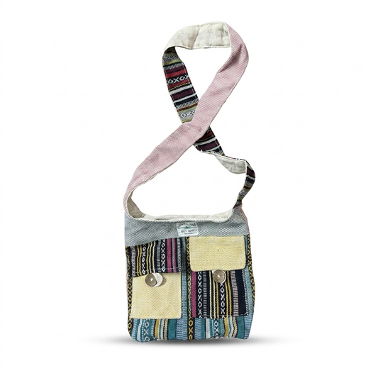 2 Pocket Hemp Jhola Bag for Travel & Everyday Use | Khojo
