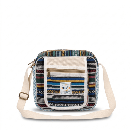 Hemp Hululu Sling Bag for Travel | Multicolor | Khojo - Hemp Bags - Khojo Store