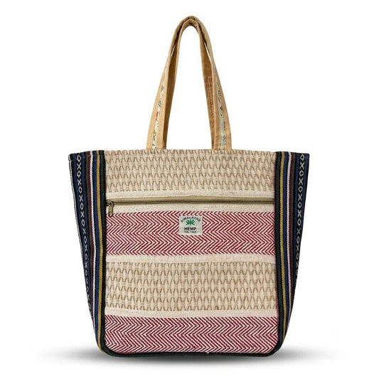 Hemp Multicolor Tote Bag for Conscious Travelers | Khojo - Hemp Bags - Khojo Store