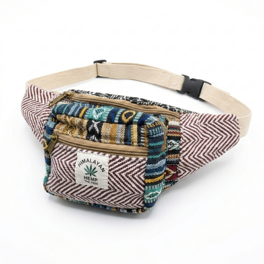 Eco friendly hemp waist bag with adjustable strap by Khojo