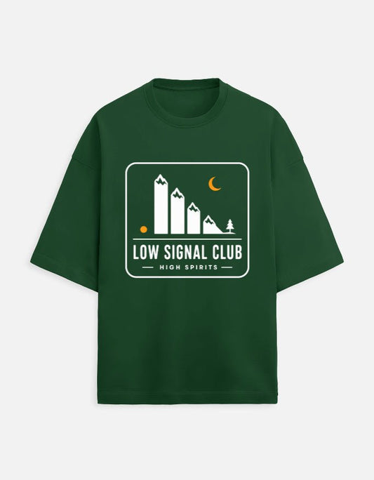 Low Signal Club Oversized Travel Tee | Khojo - Travel T-Shirts - Khojo Store