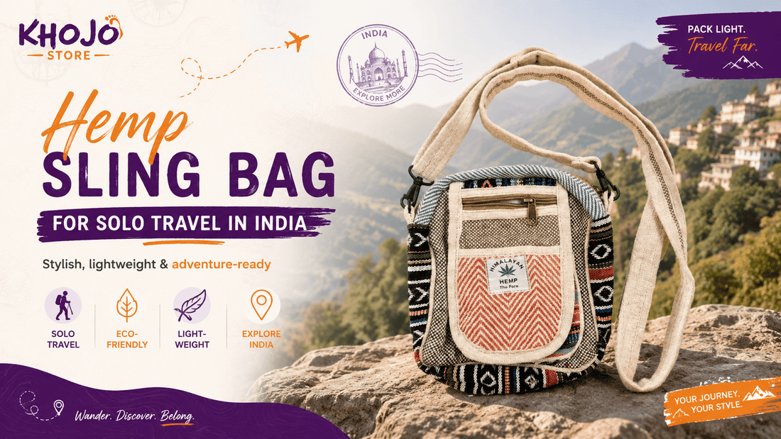Hemp Sling Bag for Solo Travel in India - Khojo Travel Store