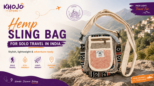 Hemp Sling Bag for Solo Travel in India - Khojo Travel Store