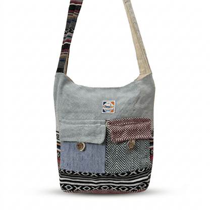 2 Pocket Hemp Jhola Bag for Travel & Everyday Use | Khojo - Hemp Bags - Khojo Store
