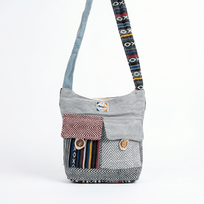 2 Pocket Hemp Jhola Bag for Travel & Everyday Use | Khojo - Hemp Bags - Khojo Store