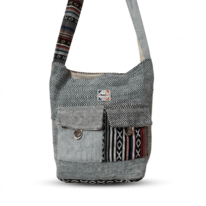 2 Pocket Hemp Jhola Bag for Travel & Everyday Use | Khojo - Hemp Bags - Khojo Store