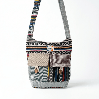 2 Pocket Hemp Jhola Bag for Travel & Everyday Use | Khojo - Hemp Bags - Khojo Store