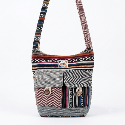 2 Pocket Hemp Jhola Bag for Travel & Everyday Use | Khojo - Hemp Bags - Khojo Store