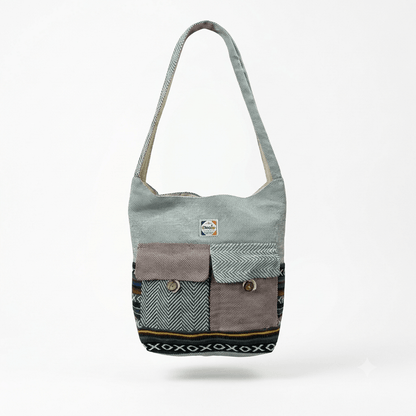 2 Pocket Hemp Jhola Bag for Travel & Everyday Use | Khojo - Hemp Bags - Khojo Store