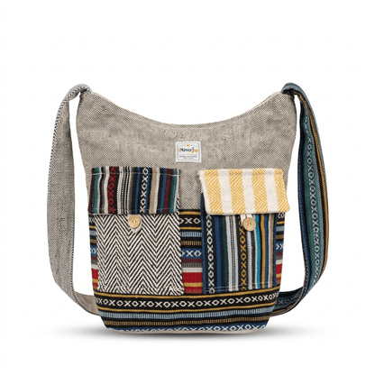 2 Pocket Hemp Jhola Bag for Travel & Everyday Use | Khojo - Hemp Bags - Khojo Store