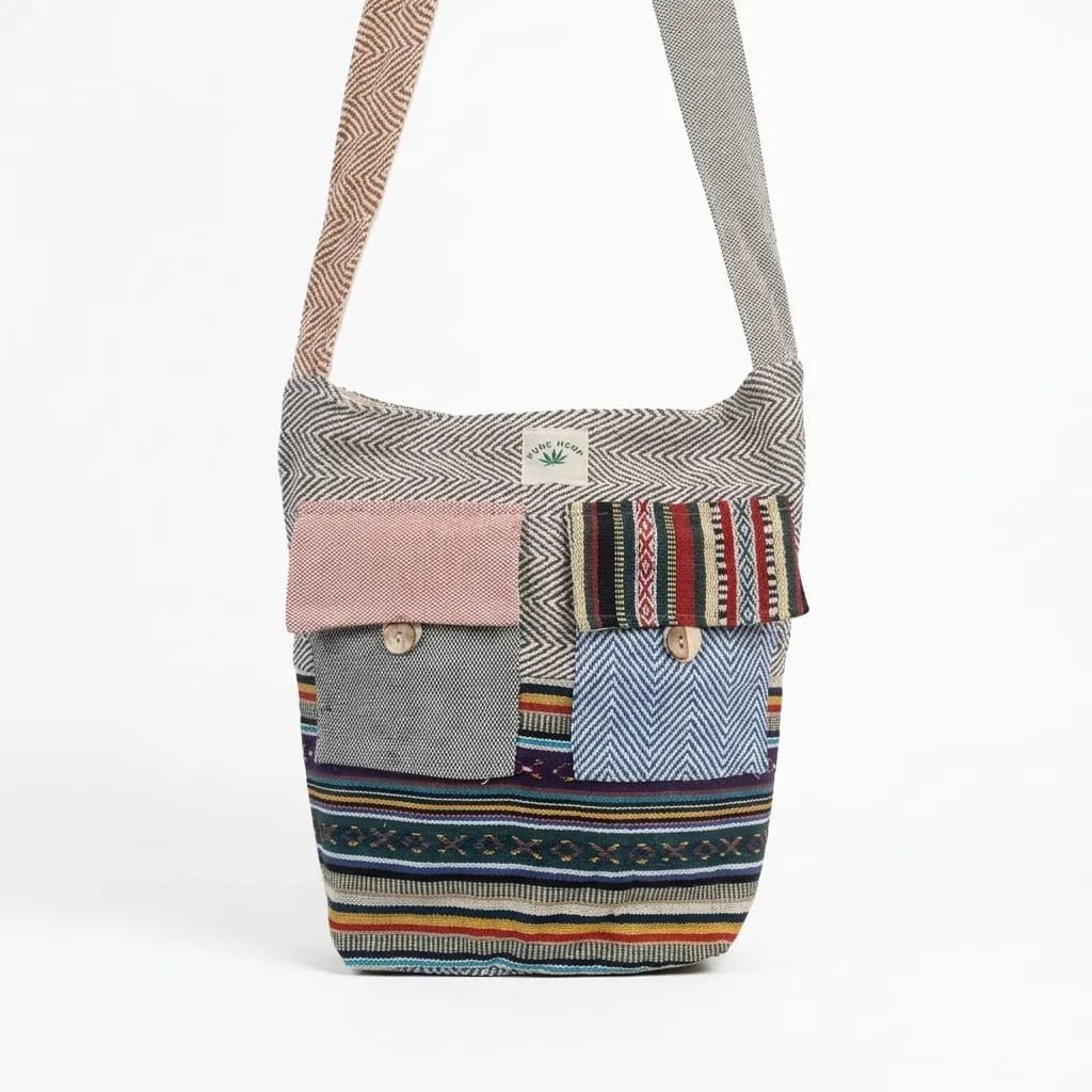 2 Pocket Hemp Jhola Bag for Travel & Everyday Use | Khojo - Hemp Bags - Khojo Store