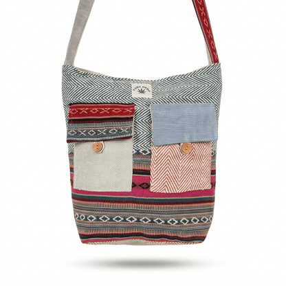 2 Pocket Hemp Jhola Bag for Travel & Everyday Use | Khojo - Hemp Bags - Khojo Store