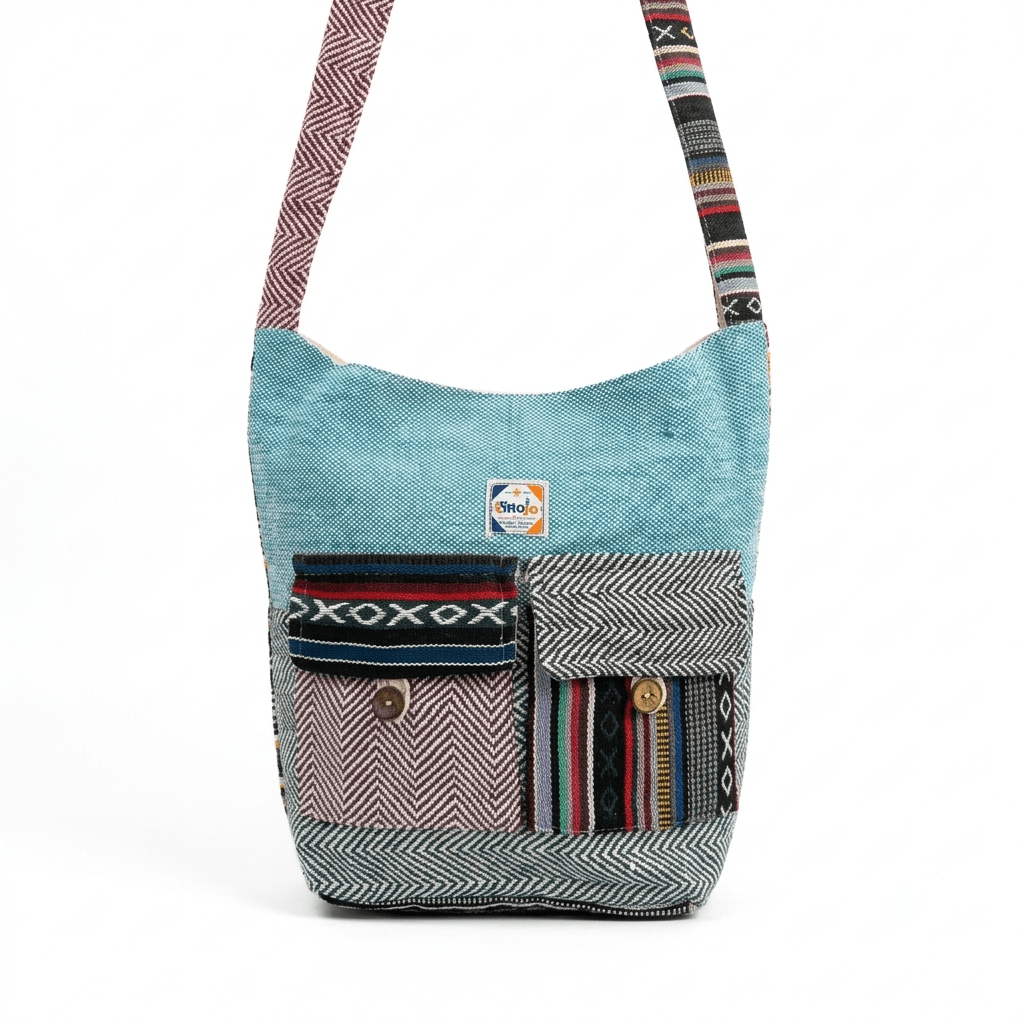 2 Pocket Hemp Jhola Bag for Travel & Everyday Use | Khojo - Hemp Bags - Khojo Store