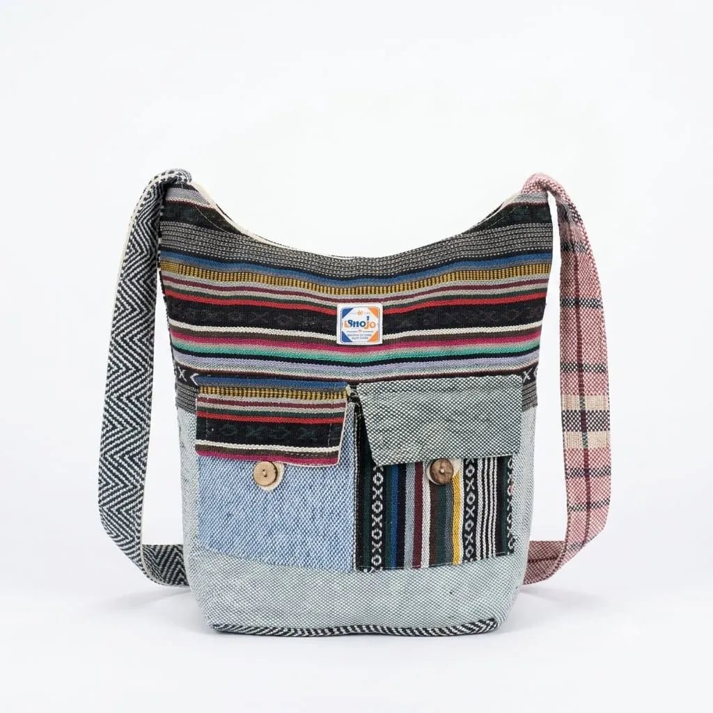 2 Pocket Hemp Jhola Bag for Travel & Everyday Use | Khojo - Hemp Bags - Khojo Store