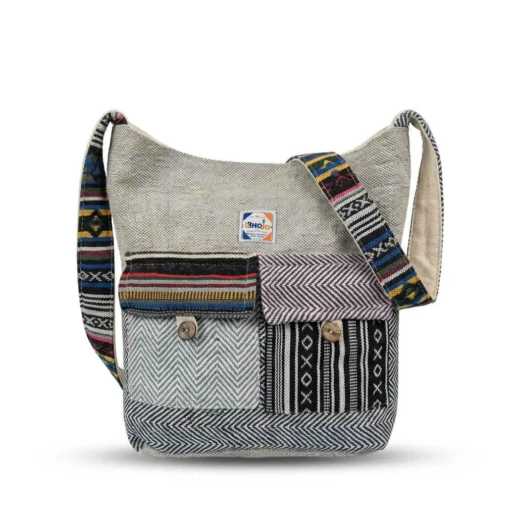 2 Pocket Hemp Jhola Bag for Travel & Everyday Use | Khojo - Hemp Bags - Khojo Store