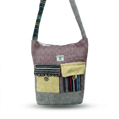 2 Pocket Hemp Jhola Bag for Travel & Everyday Use | Khojo - Hemp Bags - Khojo Store