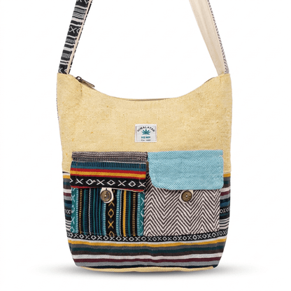 2 Pocket Hemp Jhola Bag for Travel & Everyday Use | Khojo - Hemp Bags - Khojo Store