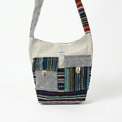 2 Pocket Hemp Jhola Bag for Travel & Everyday Use | Khojo - Hemp Bags - Khojo Store