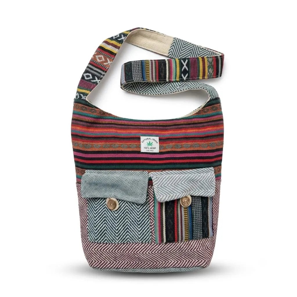 2 Pocket Hemp Jhola Bag for Travel & Everyday Use | Khojo - Hemp Bags - Khojo Store