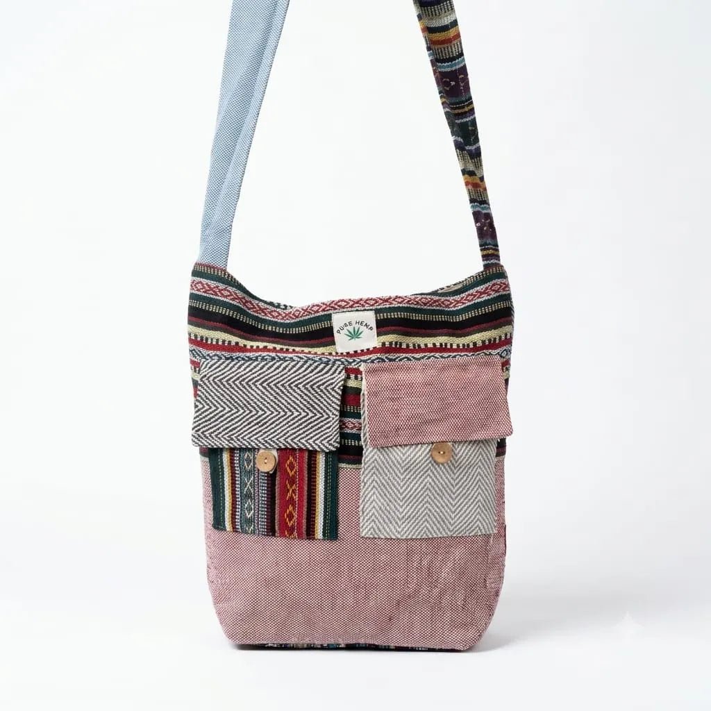 2 Pocket Hemp Jhola Bag for Travel & Everyday Use | Khojo - Hemp Bags - Khojo Store