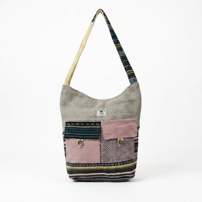 2 Pocket Hemp Jhola Bag for Travel & Everyday Use | Khojo - Hemp Bags - Khojo Store