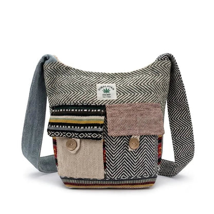 2 Pocket Hemp Jhola Bag for Travel & Everyday Use | Khojo - Hemp Bags - Khojo Store