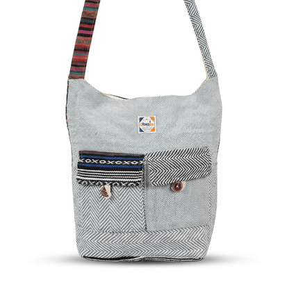 2 Pocket Hemp Jhola Bag for Travel & Everyday Use | Khojo - Hemp Bags - Khojo Store