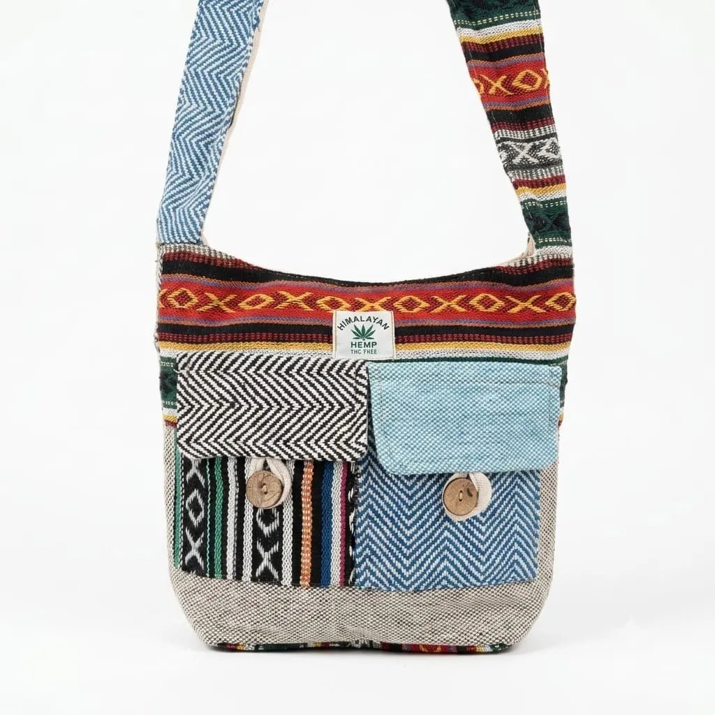 2 Pocket Hemp Jhola Bag for Travel & Everyday Use | Khojo - Hemp Bags - Khojo Store