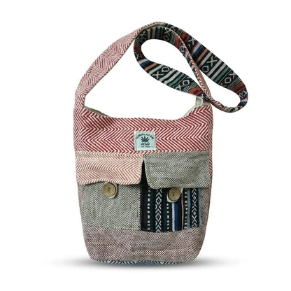 2 Pocket Hemp Jhola Bag for Travel & Everyday Use | Khojo - Hemp Bags - Khojo Store
