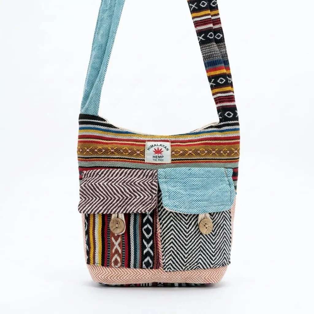 2 Pocket Hemp Jhola Bag for Travel & Everyday Use | Khojo - Hemp Bags - Khojo Store