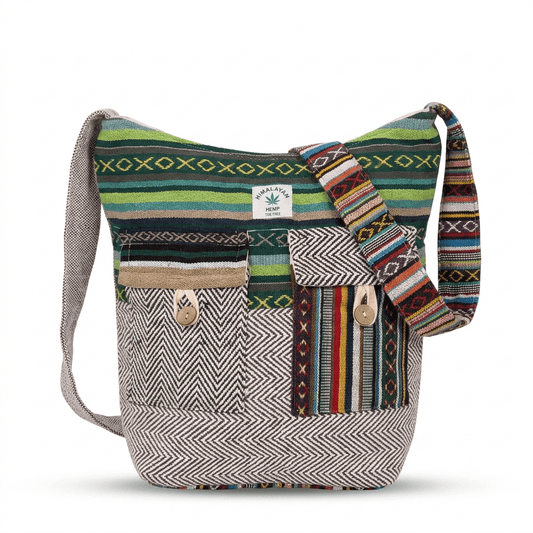 2 Pocket Hemp Jhola Bag for Travel & Everyday Use | Khojo - Hemp Bags - Khojo Store