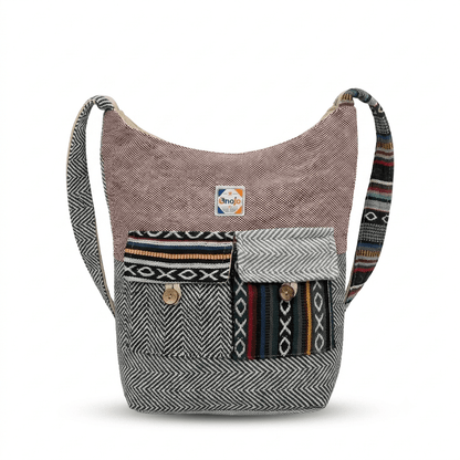2 Pocket Hemp Jhola Bag for Travel & Everyday Use | Khojo - Hemp Bags - Khojo Store
