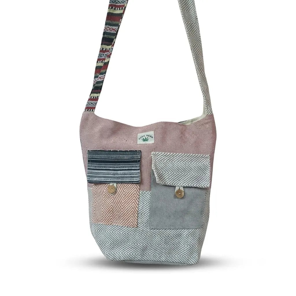 2 Pocket Hemp Jhola Bag for Travel & Everyday Use | Khojo - Hemp Bags - Khojo Store