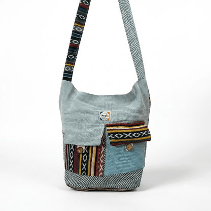2 Pocket Hemp Jhola Bag for Travel & Everyday Use | Khojo - Hemp Bags - Khojo Store