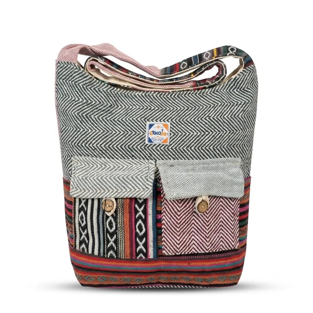 2 Pocket Hemp Jhola Bag for Travel & Everyday Use | Khojo - Hemp Bags - Khojo Store