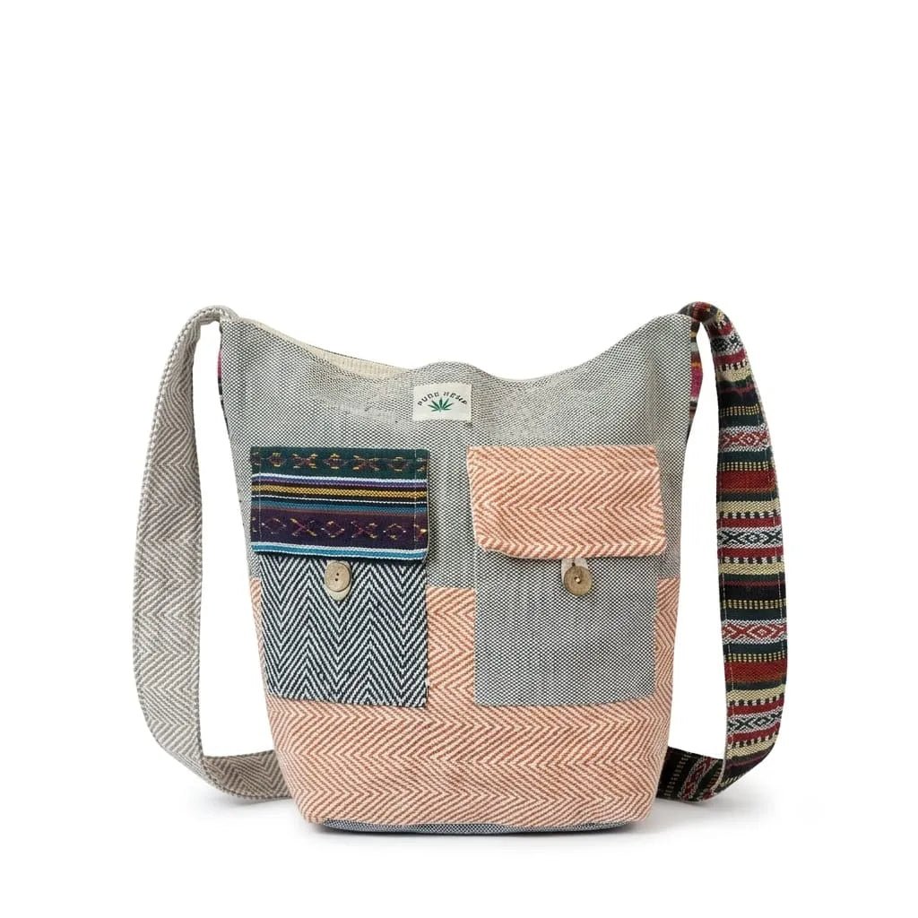 2 Pocket Hemp Jhola Bag for Travel & Everyday Use | Khojo - Hemp Bags - Khojo Store