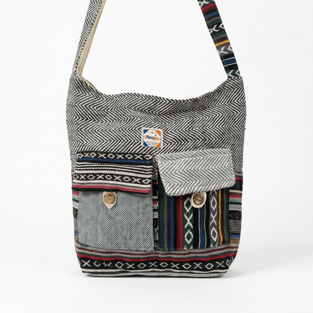 2 Pocket Hemp Jhola Bag for Travel & Everyday Use | Khojo - Hemp Bags - Khojo Store