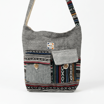 2 Pocket Hemp Jhola Bag for Travel & Everyday Use | Khojo - Hemp Bags - Khojo Store