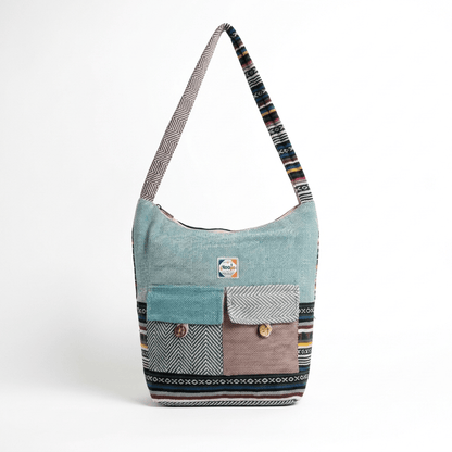 2 Pocket Hemp Jhola Bag for Travel & Everyday Use | Khojo - Hemp Bags - Khojo Store