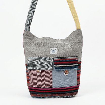2 Pocket Hemp Jhola Bag for Travel & Everyday Use | Khojo - Hemp Bags - Khojo Store