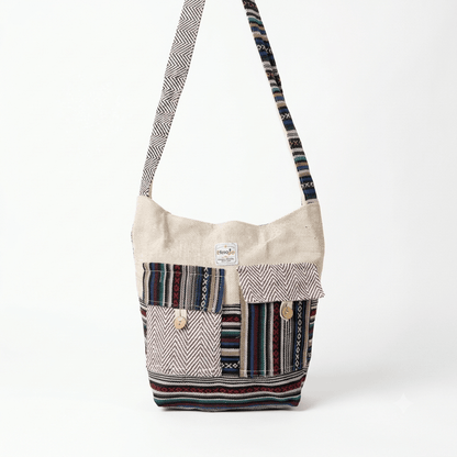 2 Pocket Hemp Jhola Bag for Travel & Everyday Use | Khojo - Hemp Bags - Khojo Store