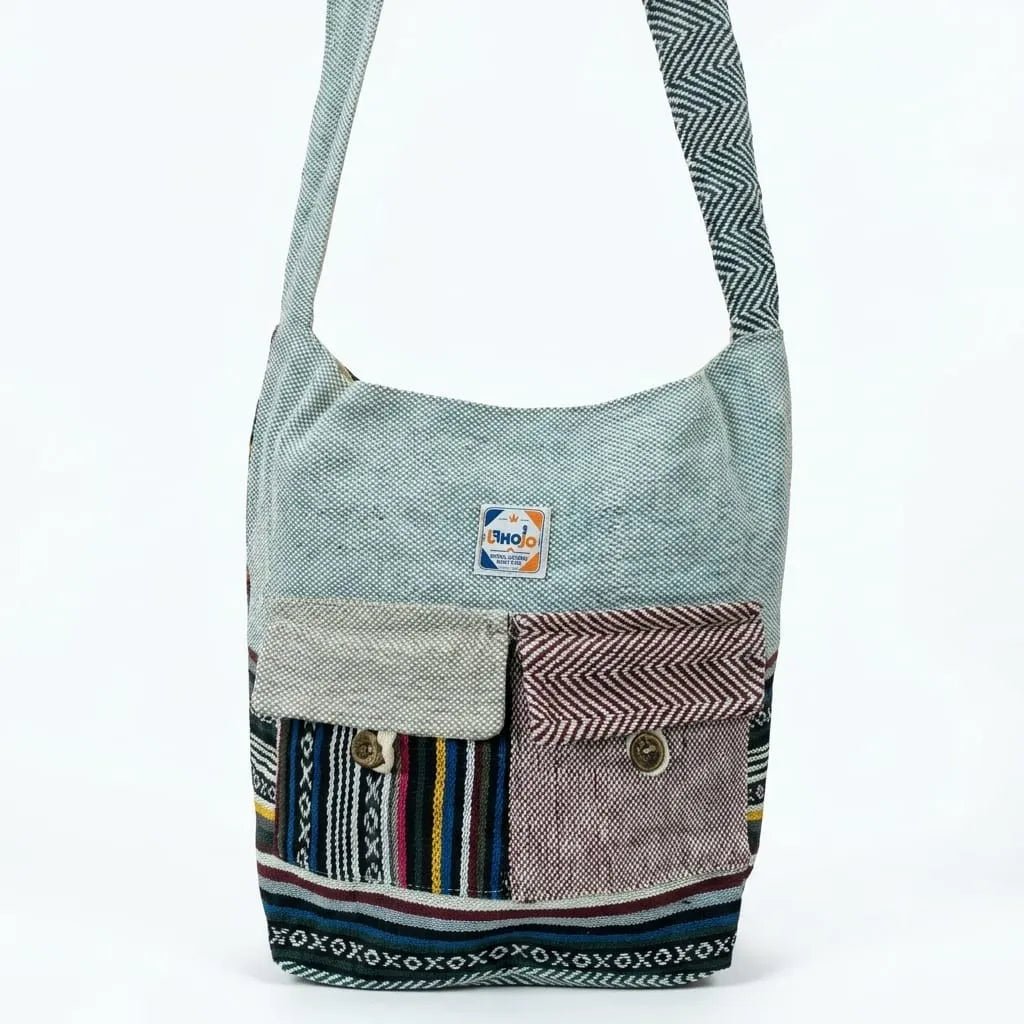 2 Pocket Hemp Jhola Bag for Travel & Everyday Use | Khojo - Hemp Bags - Khojo Store