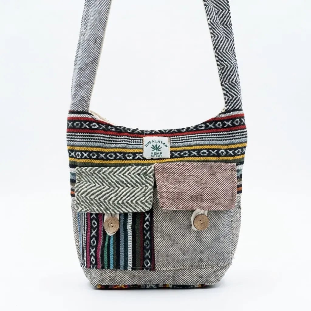 2 Pocket Hemp Jhola Bag for Travel & Everyday Use | Khojo - Hemp Bags - Khojo Store