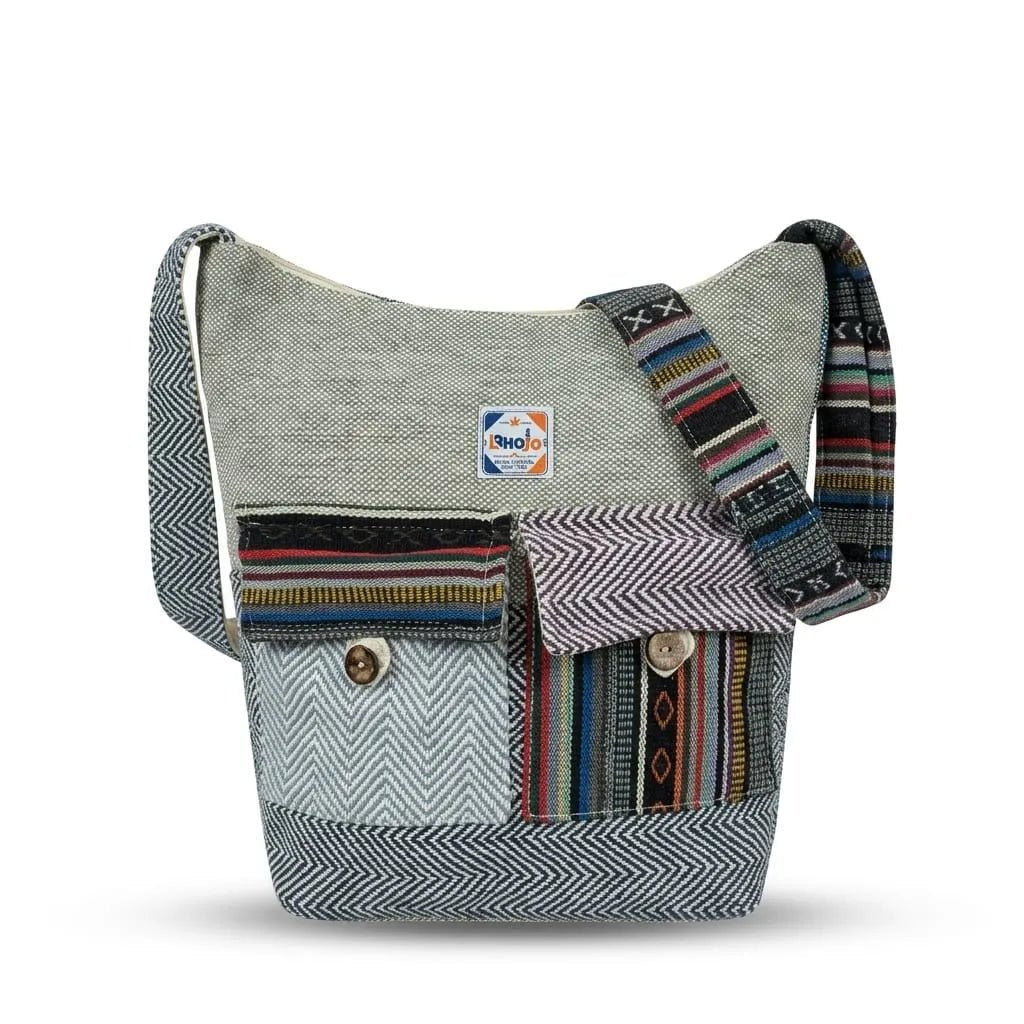 2 Pocket Hemp Jhola Bag for Travel & Everyday Use | Khojo - Hemp Bags - Khojo Store