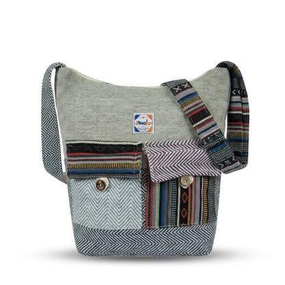 2 Pocket Hemp Jhola Bag for Travel & Everyday Use | Khojo - Hemp Bags - Khojo Store