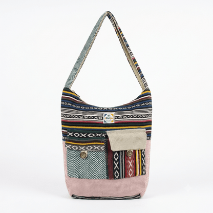 2 Pocket Hemp Jhola Bag for Travel & Everyday Use | Khojo - Hemp Bags - Khojo Store