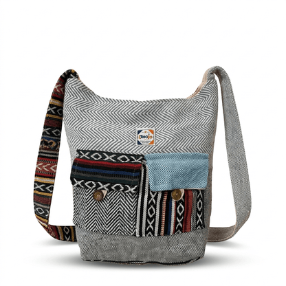 2 Pocket Hemp Jhola Bag for Travel & Everyday Use | Khojo - Hemp Bags - Khojo Store