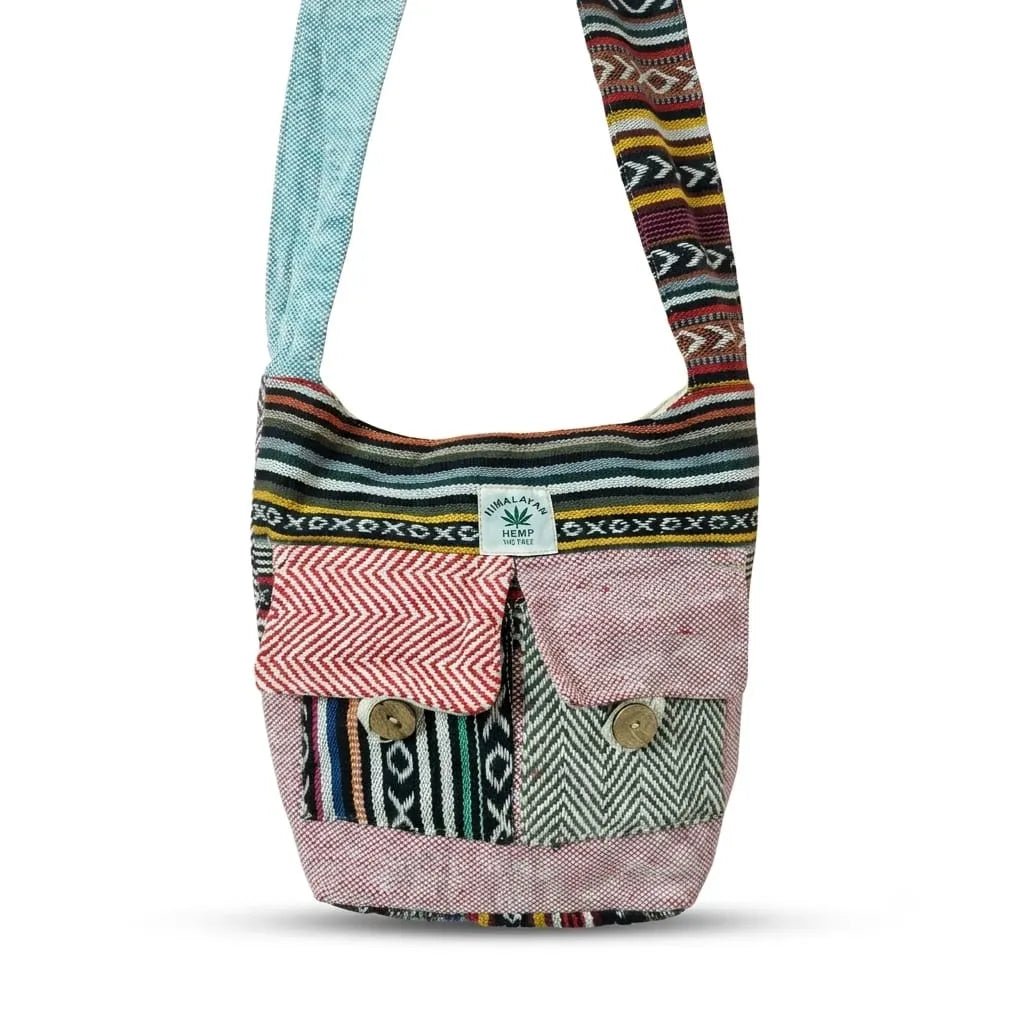2 Pocket Hemp Jhola Bag for Travel & Everyday Use | Khojo - Hemp Bags - Khojo Store