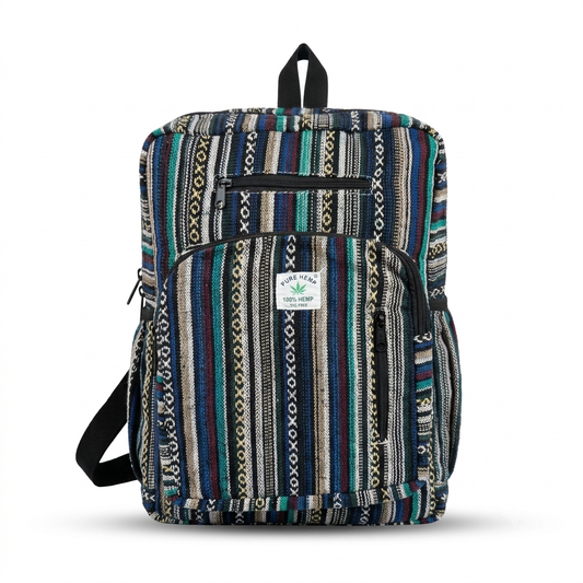 4 Zipper Hemp Pithu Bag 20L for Travel & Adventure | Khojo