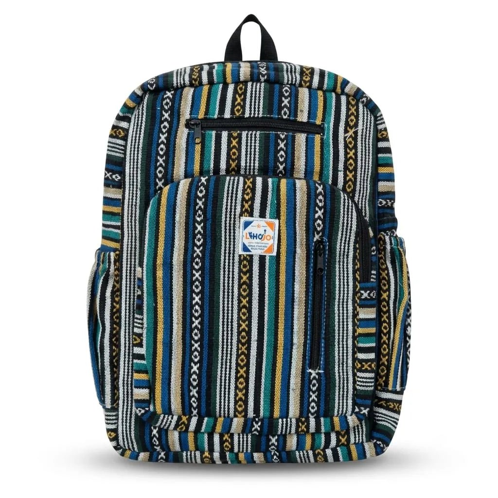 4 Zipper Hemp Pithu Bag 20L for Travel & Adventure | Khojo - Hemp Bags - Khojo Store